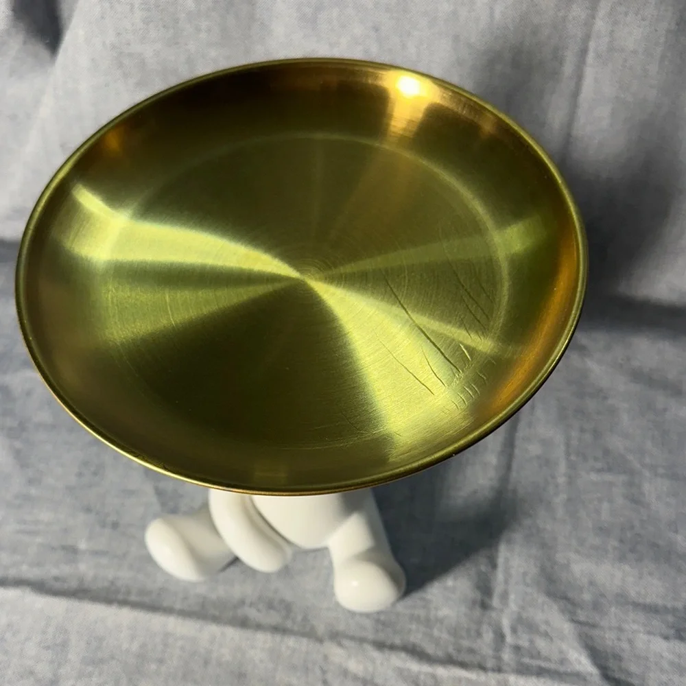 Gold and White Bear Vanity Tray